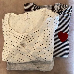 Three (3) H&M short sleeved maternity nursing tops
